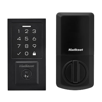 Kwikset SmartCode 270 Touchpad Contemporary Matte Black Keypad Electronic Deadbolt Lock ft. SmartKey Security