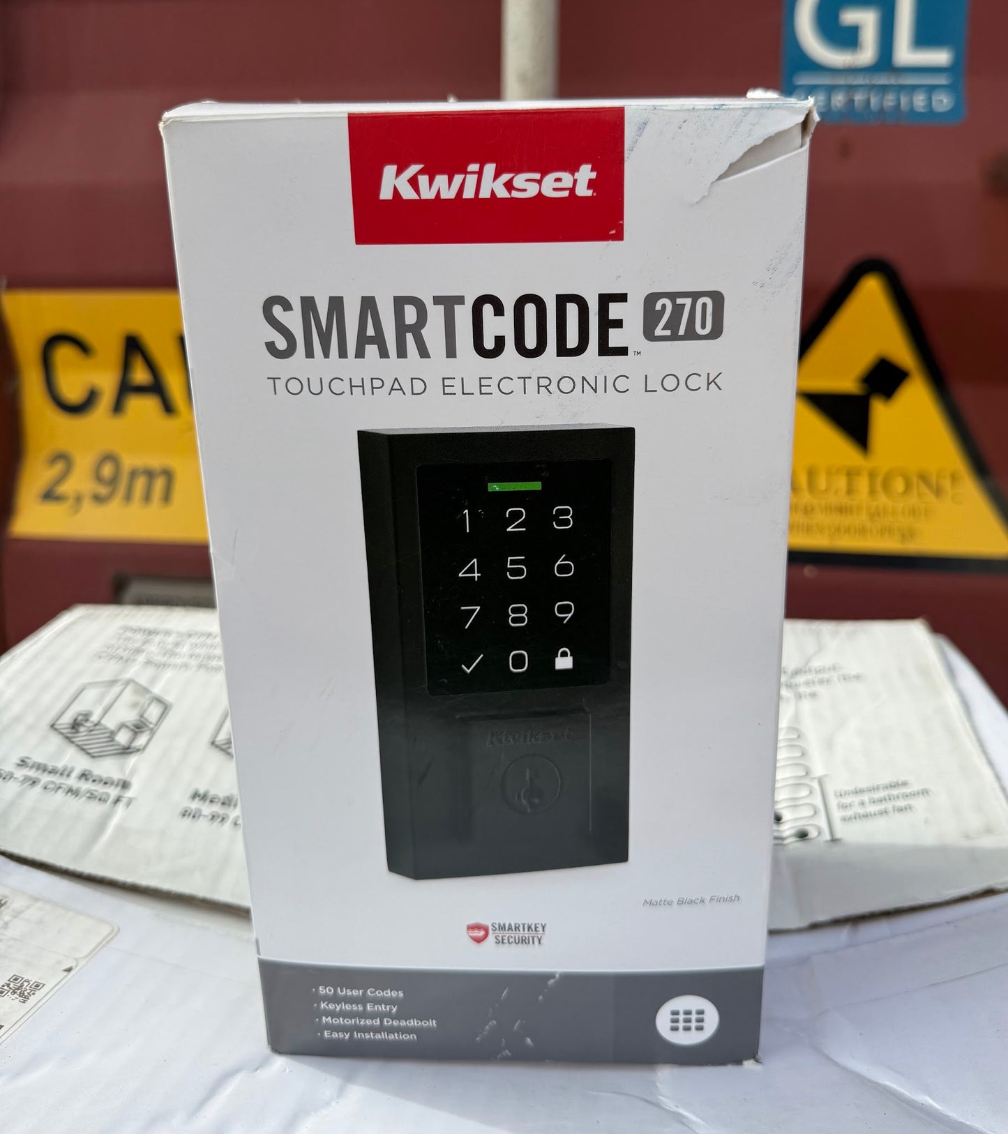 Kwikset SmartCode 270 Touchpad Contemporary Matte Black Keypad Electronic Deadbolt Lock ft. SmartKey Security