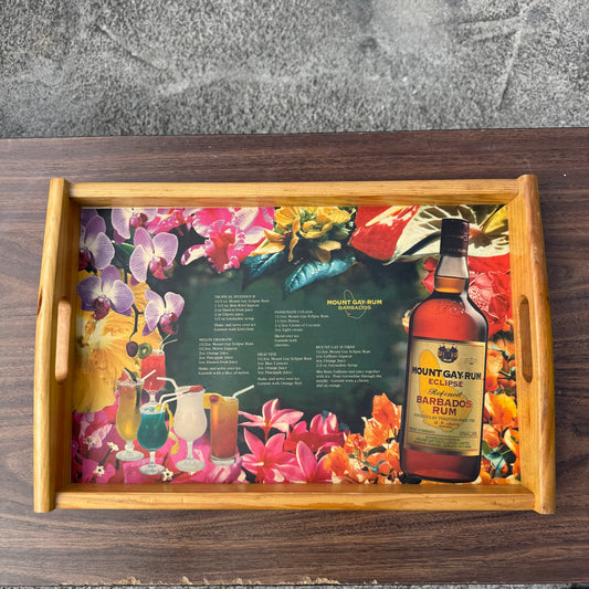 Mount Gay Rum Cocktail Recipe Wooden Serving Tray