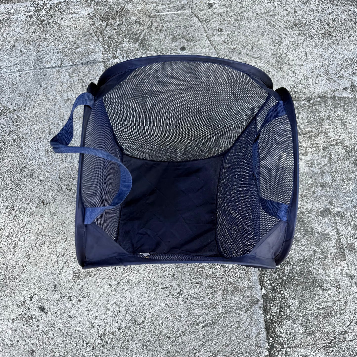Navy Blue Pop-Up Mesh Laundry Hamper