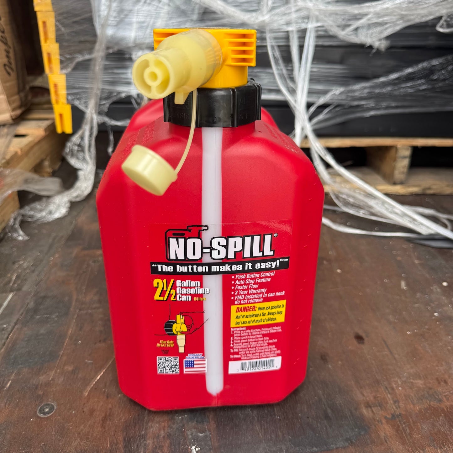 No Spill 2.5-Gallon Plastic Gasoline Can