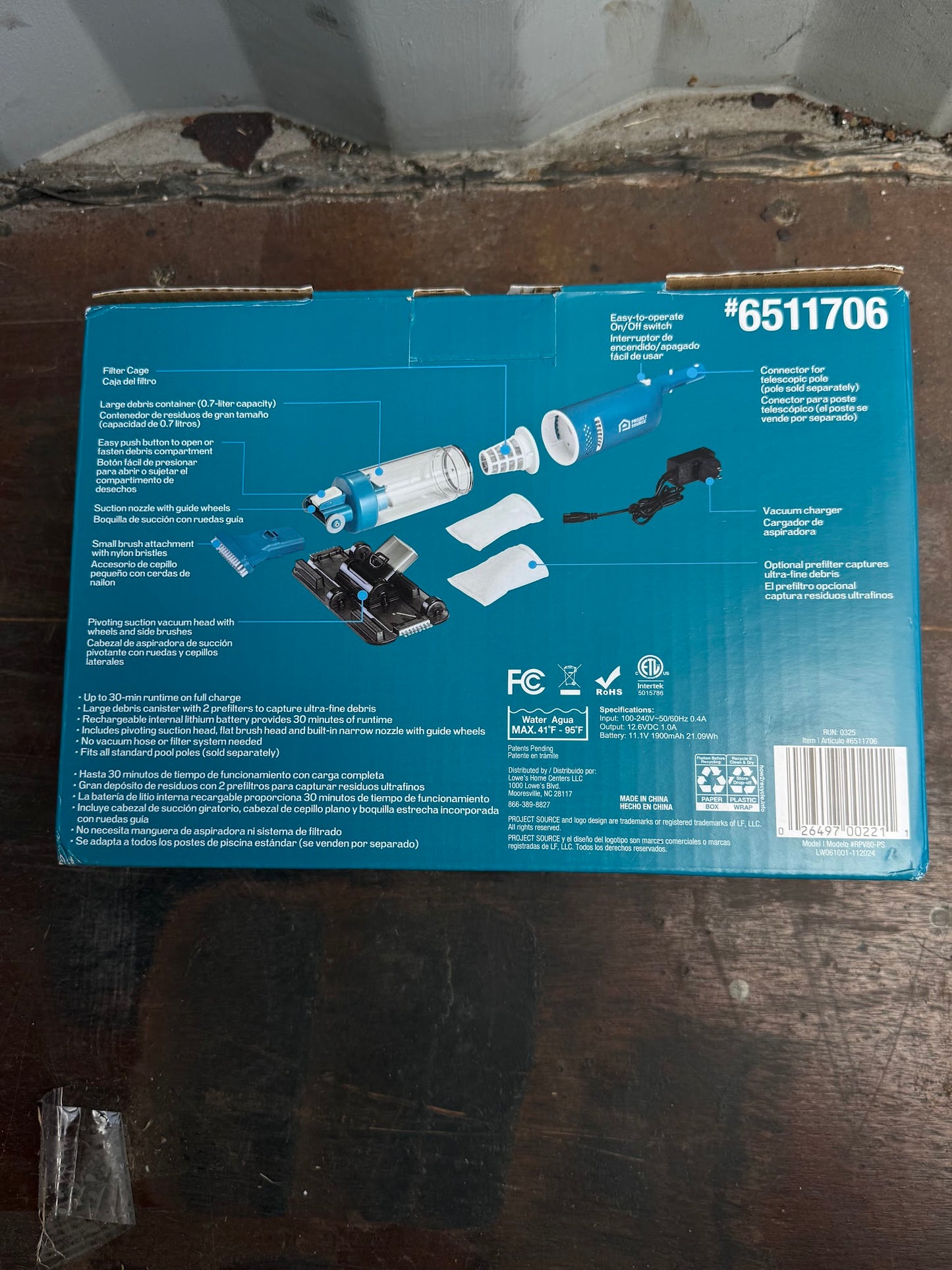 Project Source 11-in Handheld Pool Vacuum