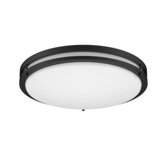 Project Source  17-in Matte black Indoor 1 - Light LED Tunable White Flush Mount Light with Plastic Shade