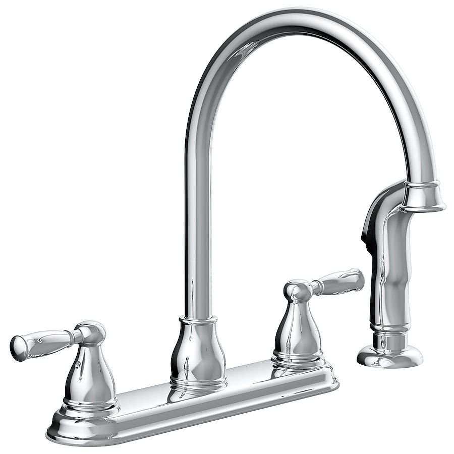 Project Source BRICE Polished Chrome Double Handle Deck-mount Kitchen Faucet