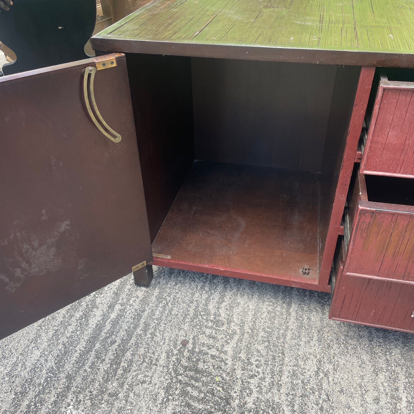 Red Wood Sideboard Cabinet with Drawers