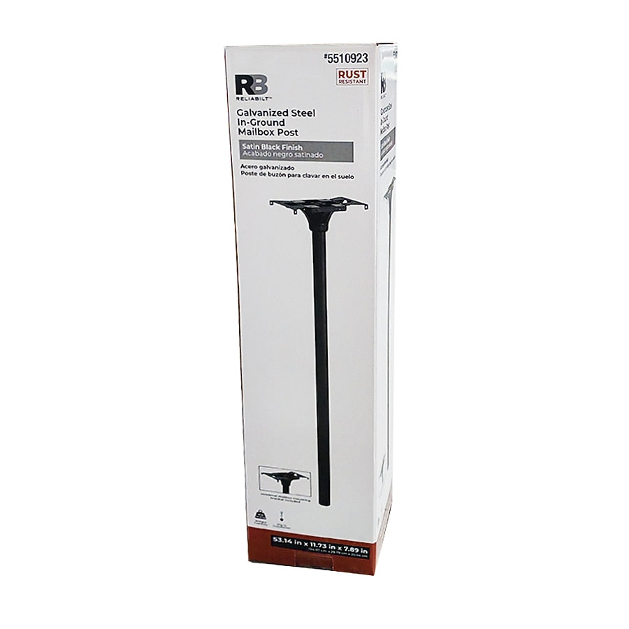 RELIABILT Black Steel Flat Mount Mailbox Post