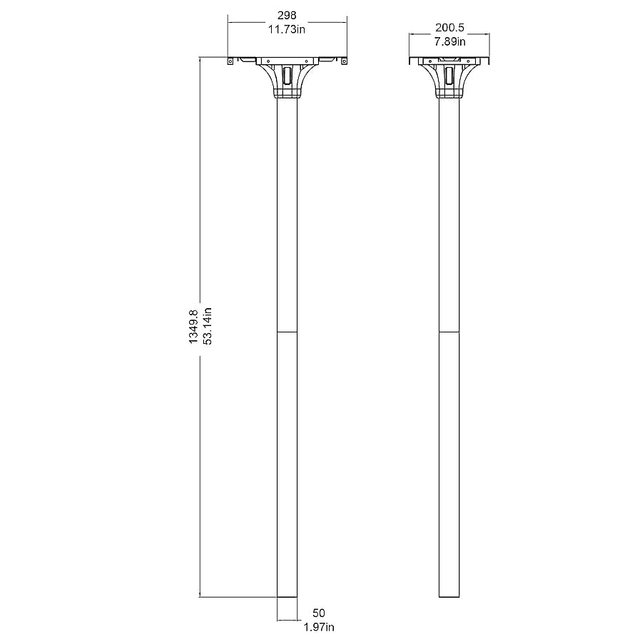 RELIABILT Black Steel Flat Mount Mailbox Post