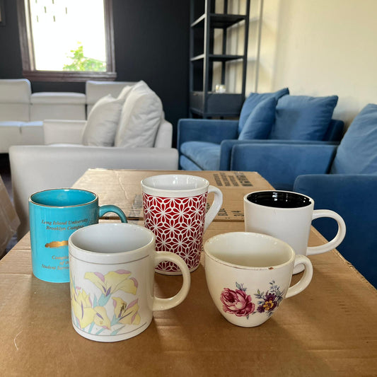 Set of 5 Assorted Ceramic Mugs