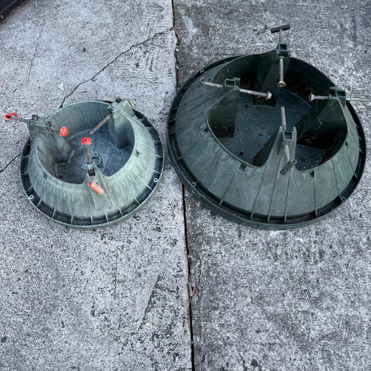 Small Green Christmas Tree Stand + Large Green Christmas Tree Stand