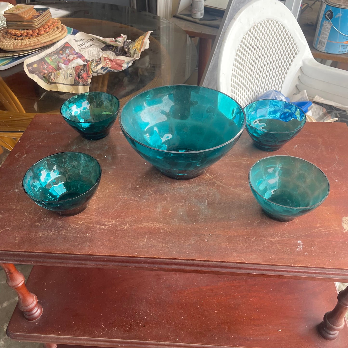 Teal Glass Bowls