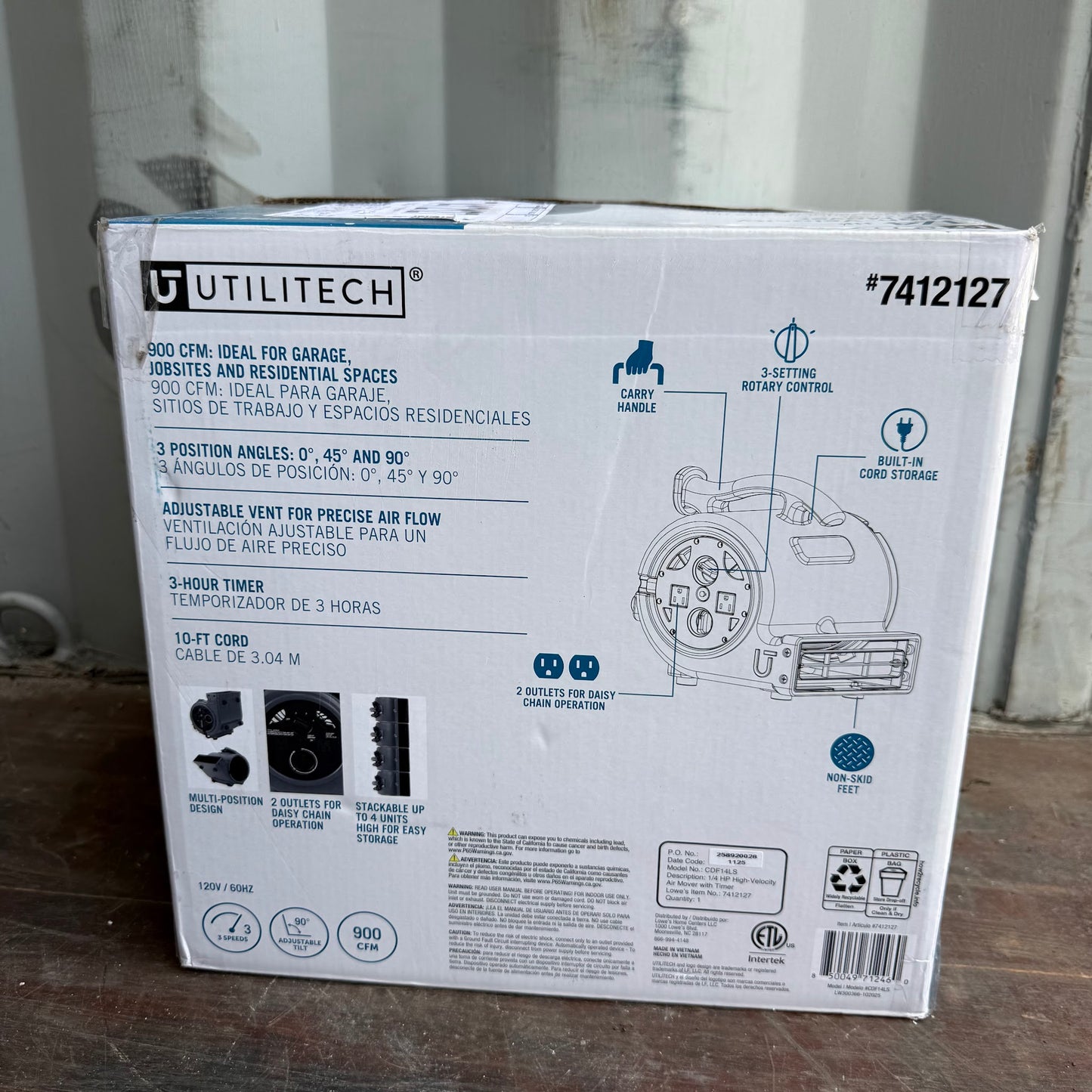 Utilitech Air Mover 1/2-HP 2800-CFM Centrifugal Indoor Blower Fan