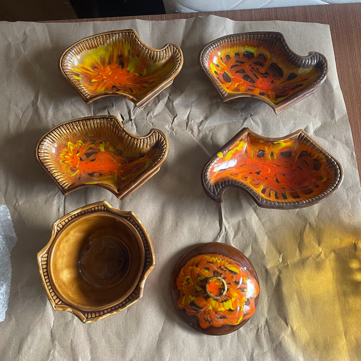 Vintage Drip Glaze Ceramic Dishes