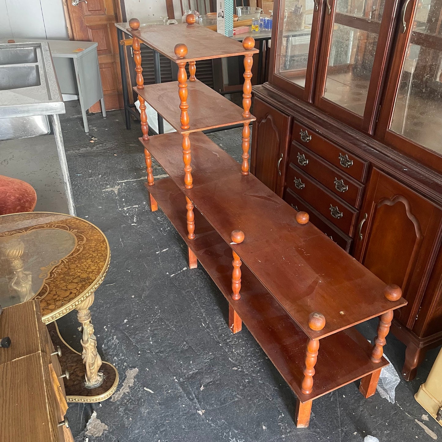 Wooden 4-Tier Display Shelf