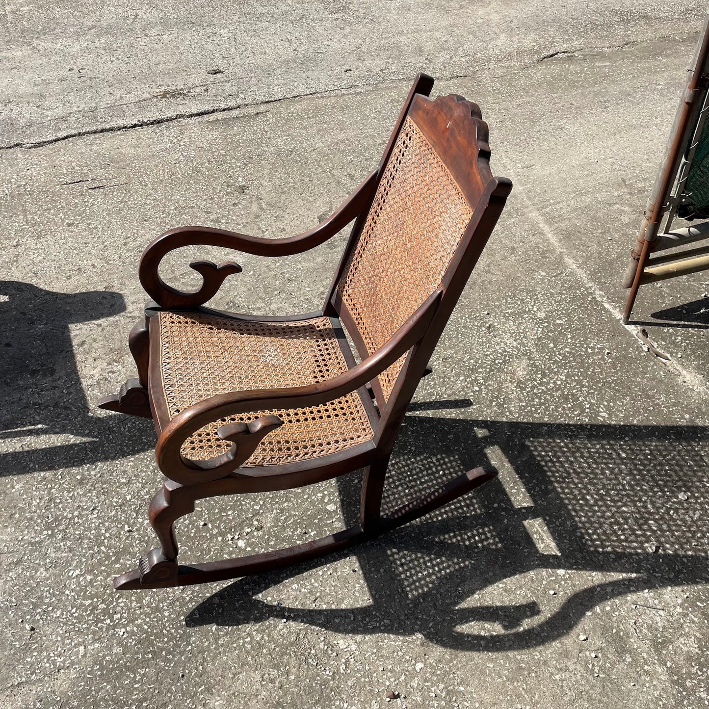 Wooden Cane Rocking Chair