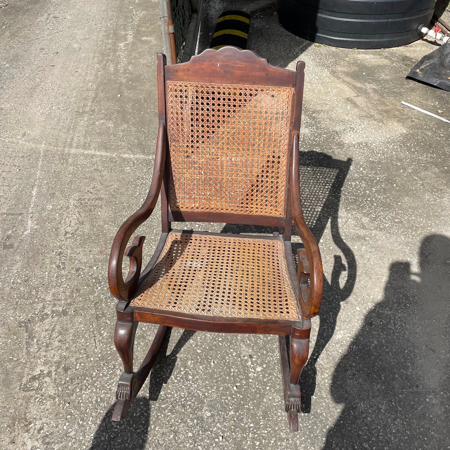 Wooden Cane Rocking Chair