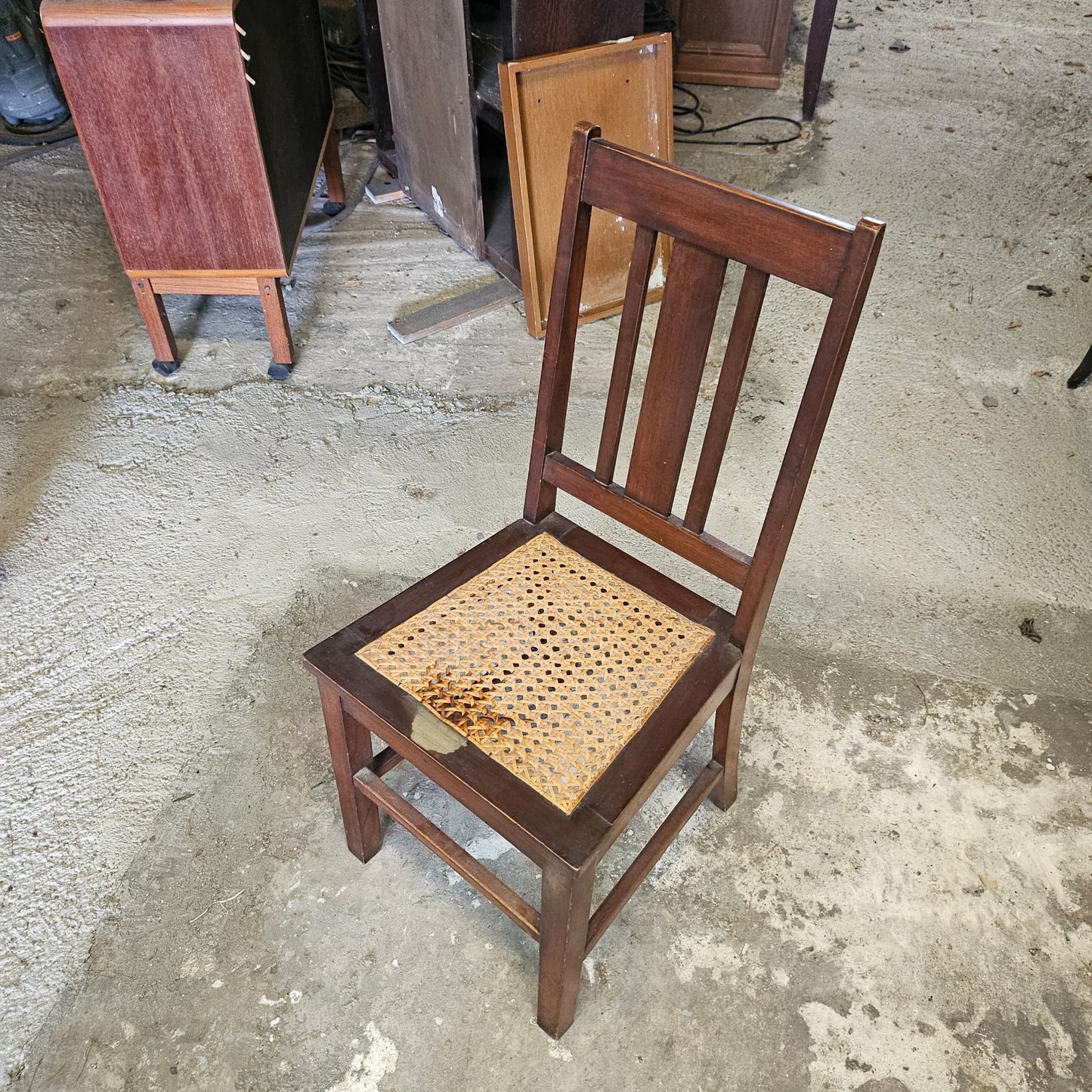 Wooden Cane Seat Chair