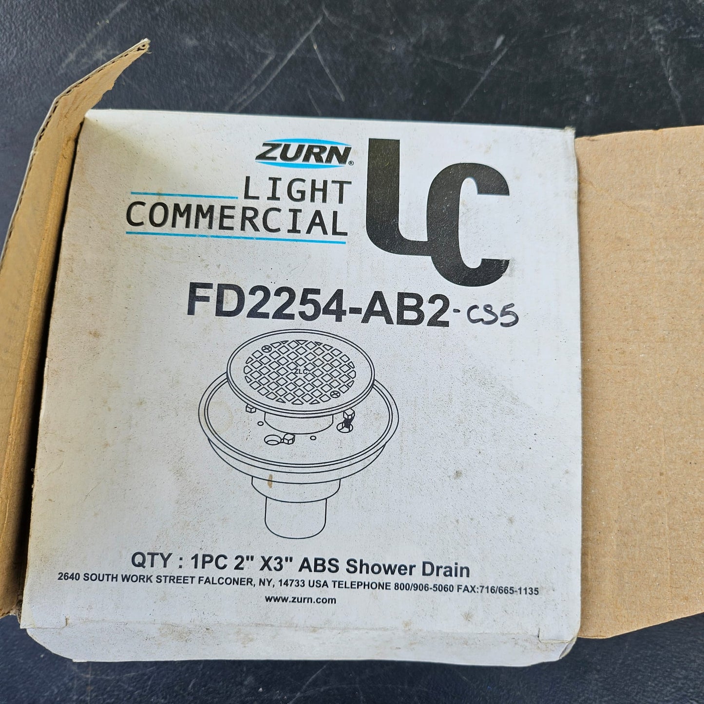 Zurn 2" x 3" ABS Shower Drain